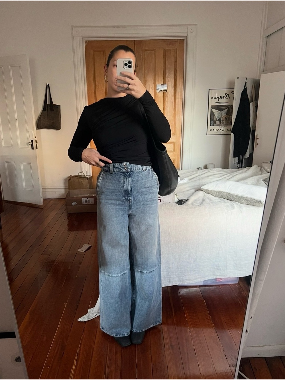 KHAITE Isla wide leg denim jeans